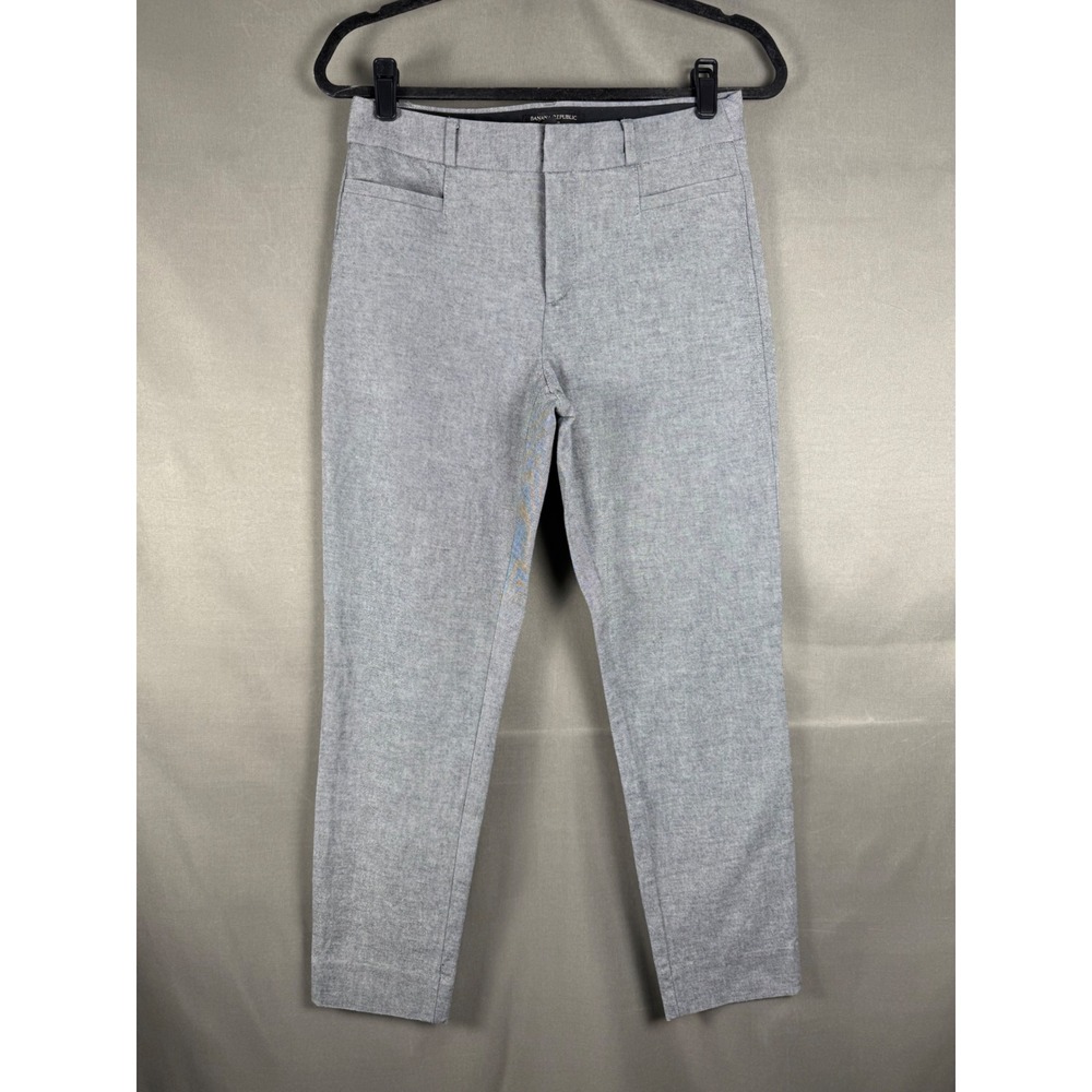Banana Republic Sloan Pants Women 4 Gray Slim Tapered Stretch Career S/493068-00